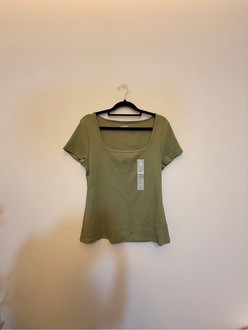 Old Navy Olive Green Short Sleeve Square Neck Tee